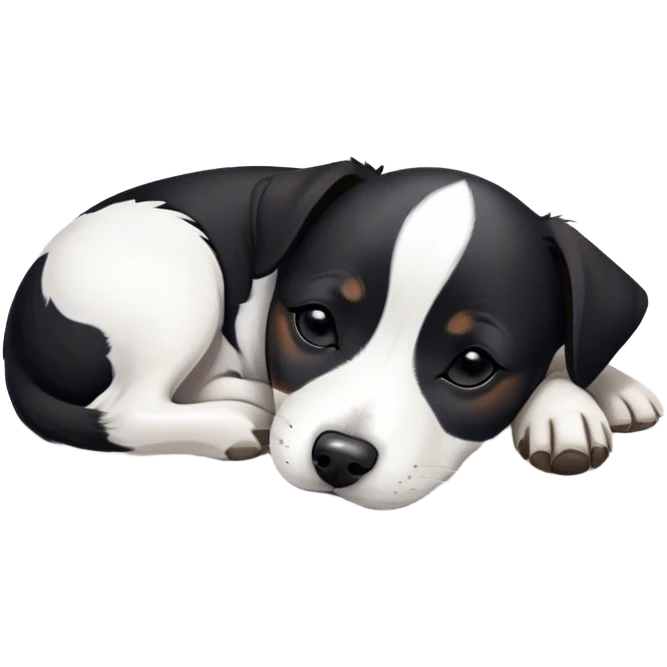 Sleeping black jack russell emoji