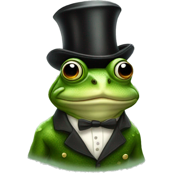 frog with a tophat and monocle emoji