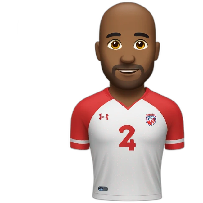Jimmy Briand with a red soccer jersey emoji