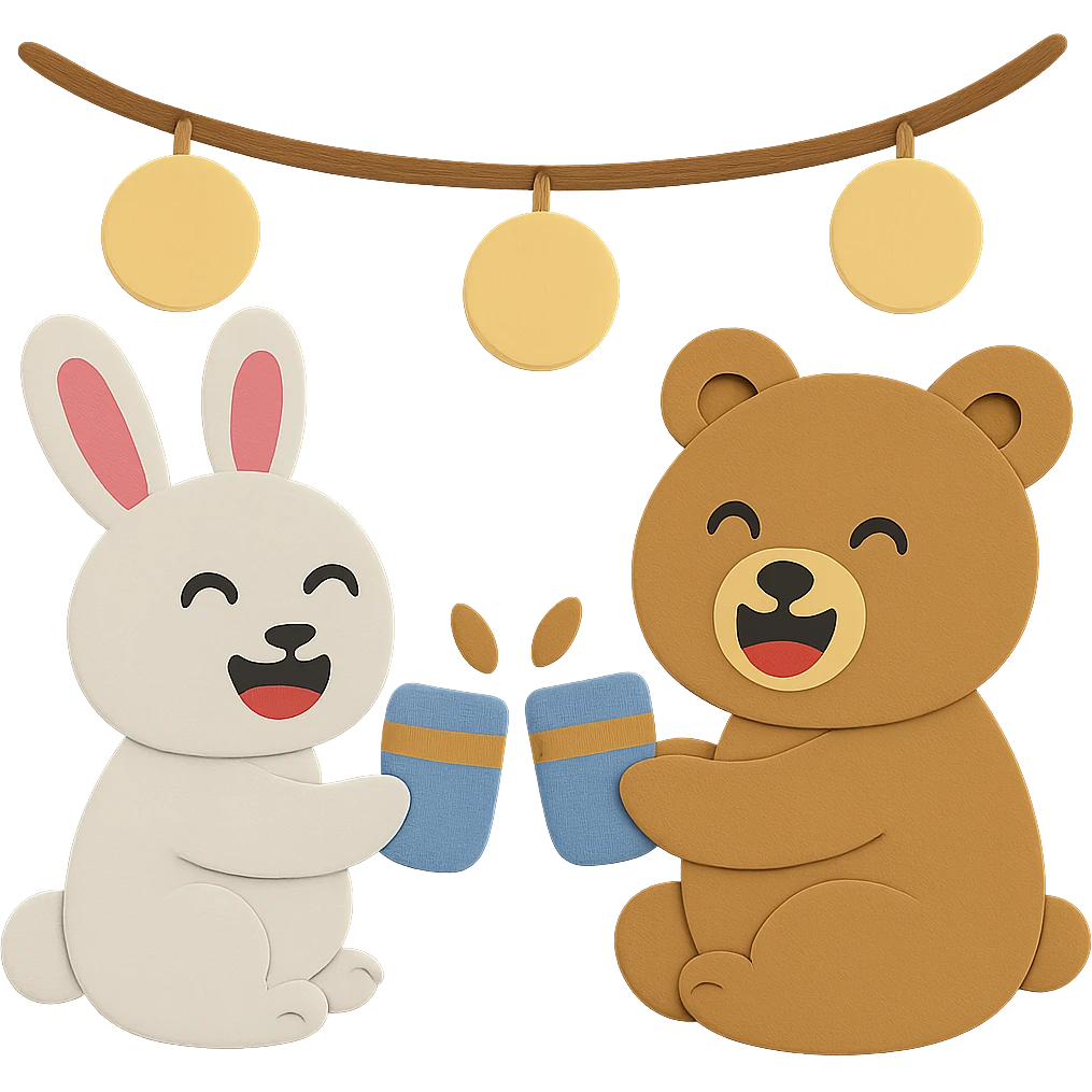 Add the pink color element to both bunny ears so they match, while keeping all other design elements unchanged emoji