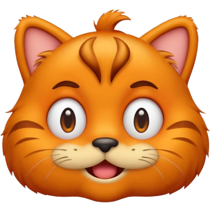 Garfield emoji making silly face emoji