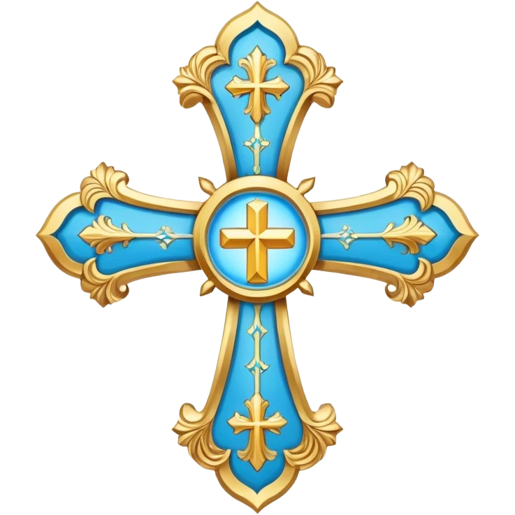 saint emblem with light blue cross emoji