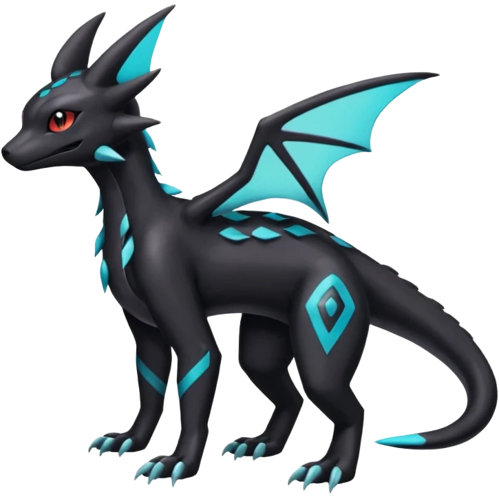 Shiny Salandit-Umbreon-Kyurem-Trico-Noivern-Noibat-Hybrid (Full body) emoji