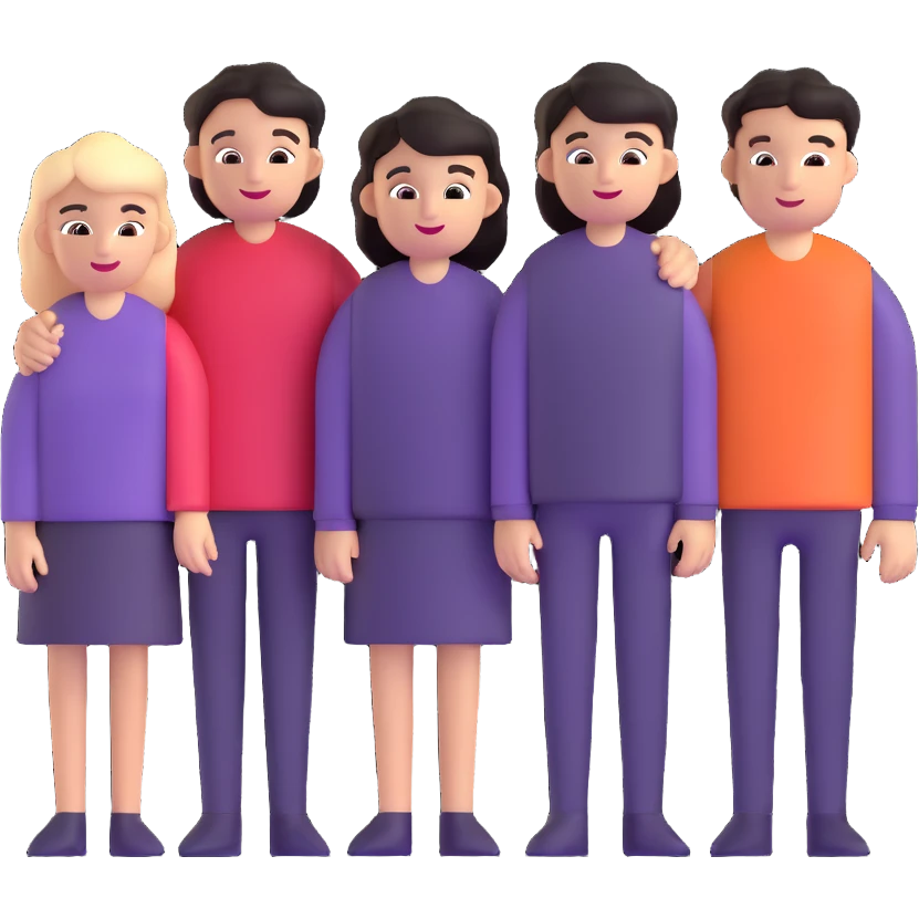 five person team group emoji