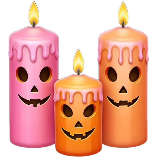 pastel halloween candles cozy pastel pink orange emoji