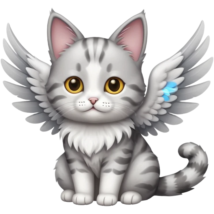 Cute cat with a wing emoji