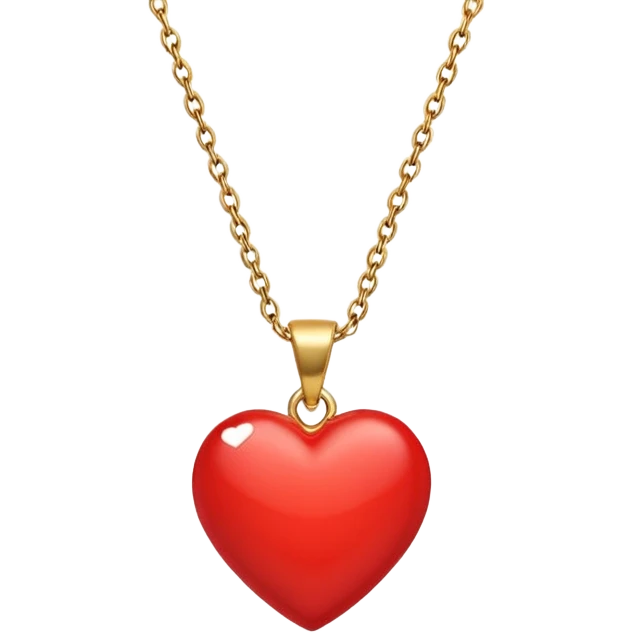 Heart charm in necklace – small red heart pendant.
 emoji