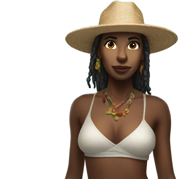 Woman on beach in tulum emoji