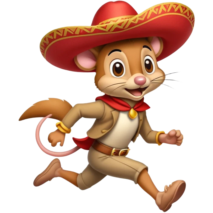 Speedy Gonzales cartoon mouse with red sombrero running fast emoji