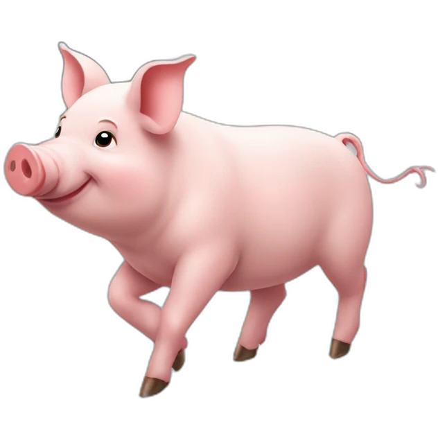 Pig walking in a parade emoji