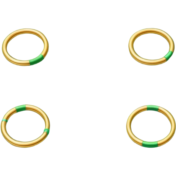 quidditch field with three golden hoops on each end, an oval shaped playing field emoji