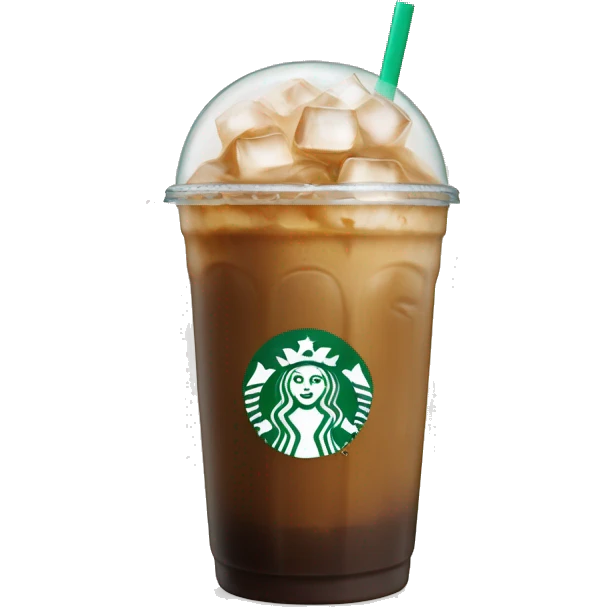 Starbuck ice coffee with ice cubes emoji