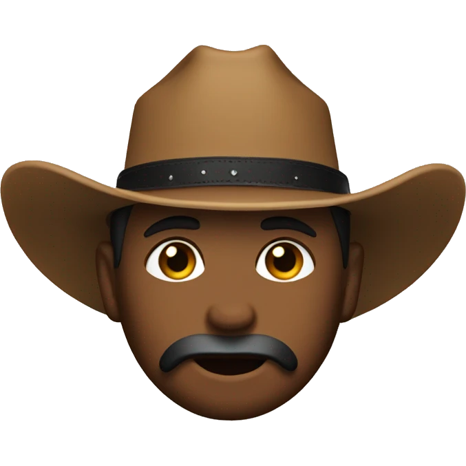 brown face with a cowboy hat and black bandana emoji