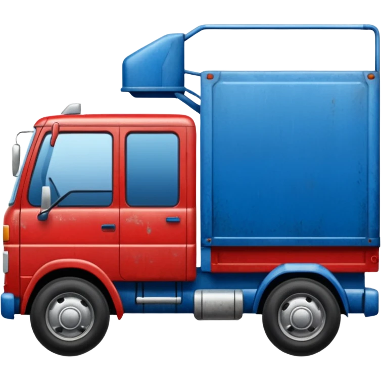 A red truck with a blue and white "TIR" plate emoji