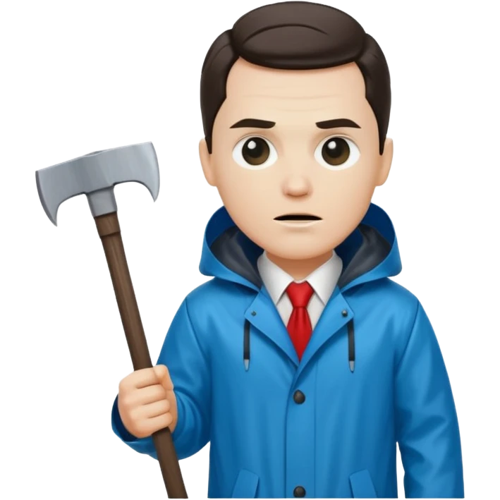 Американский психопат в дождевике с топором emoji