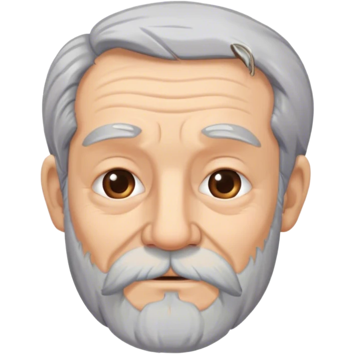 Old man with a beard and gray hair with wrinkles  emoji