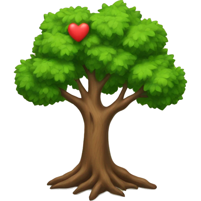 tree with heart emoji