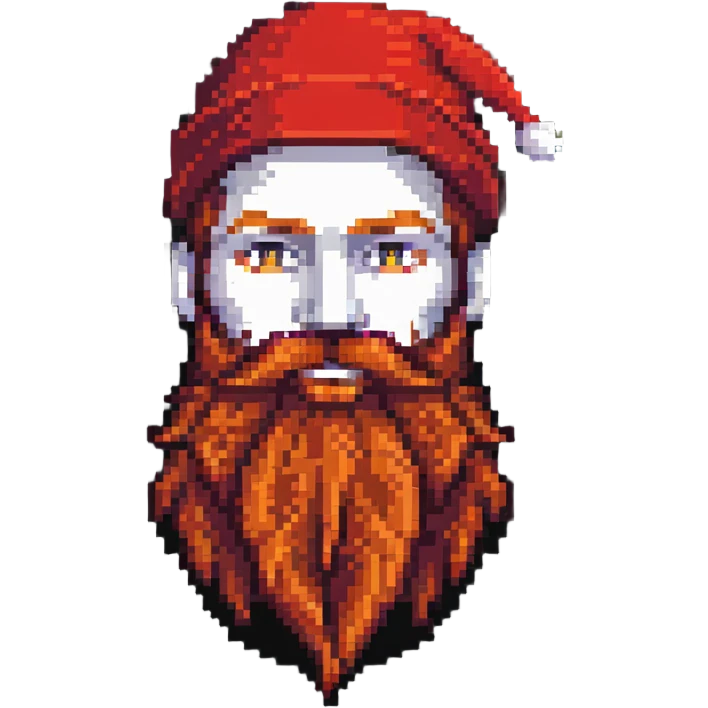 man with a big red beard and a small red hat emoji