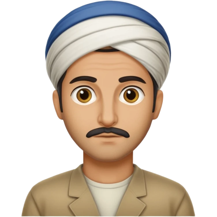 Portrait of a male Iranian civilian with a neutral expression 1980 emoji