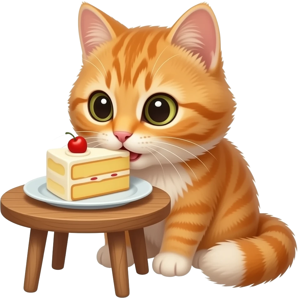 kitty eating cake emoji