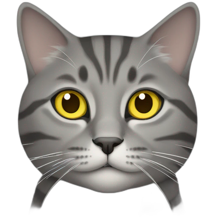 Grey tabby Scottish straight cat with yellow eyes emoji