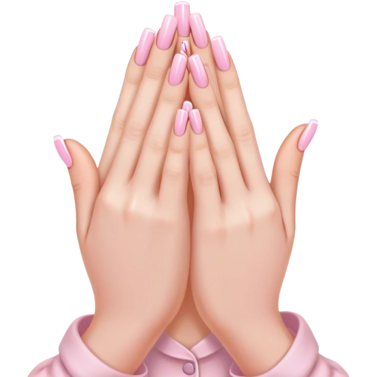 praying hands with light pink acrylic nails emoji