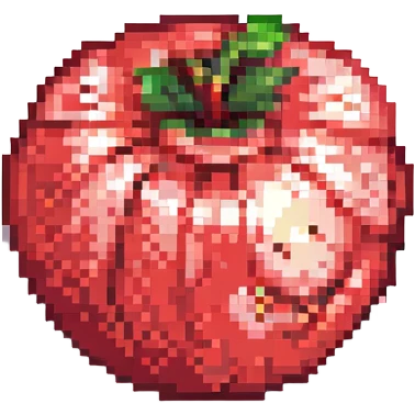 vibrant stylized whole red apple sprite for 2D fruit ninja game, pixel art style, matching previous fruit style emoji