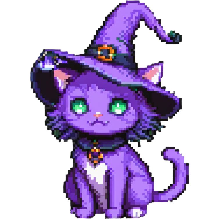 purple witch cat emoji