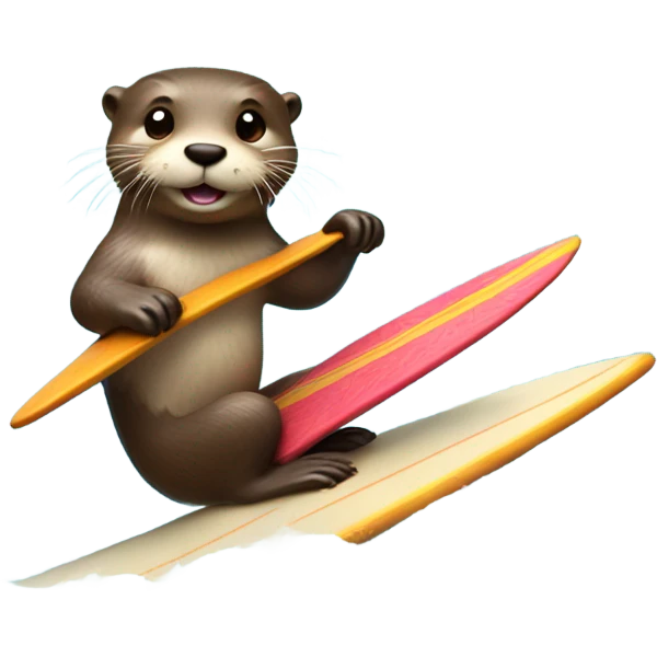Otter surfing emoji