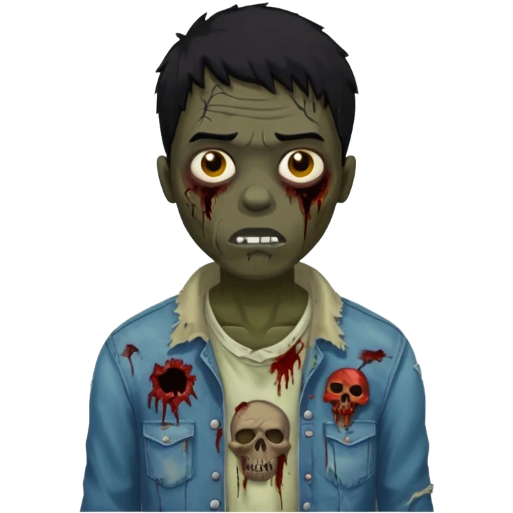 black guy black hair zombie guy black background emoji