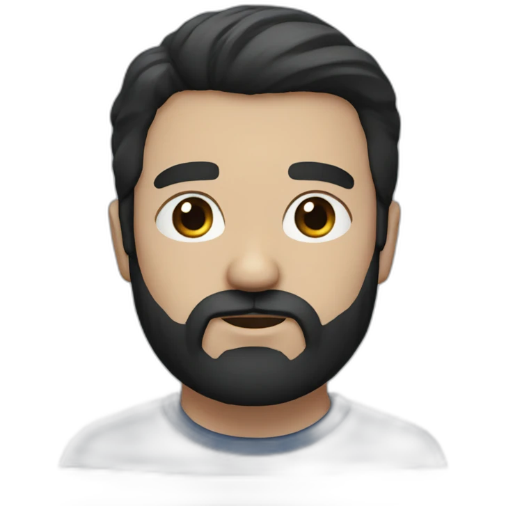 beard man black hair blue eye emoji