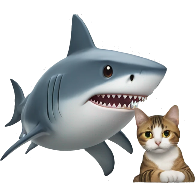 Shark with a cat emoji