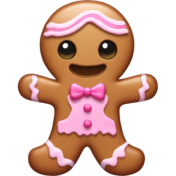 pink gingerbread man  emoji