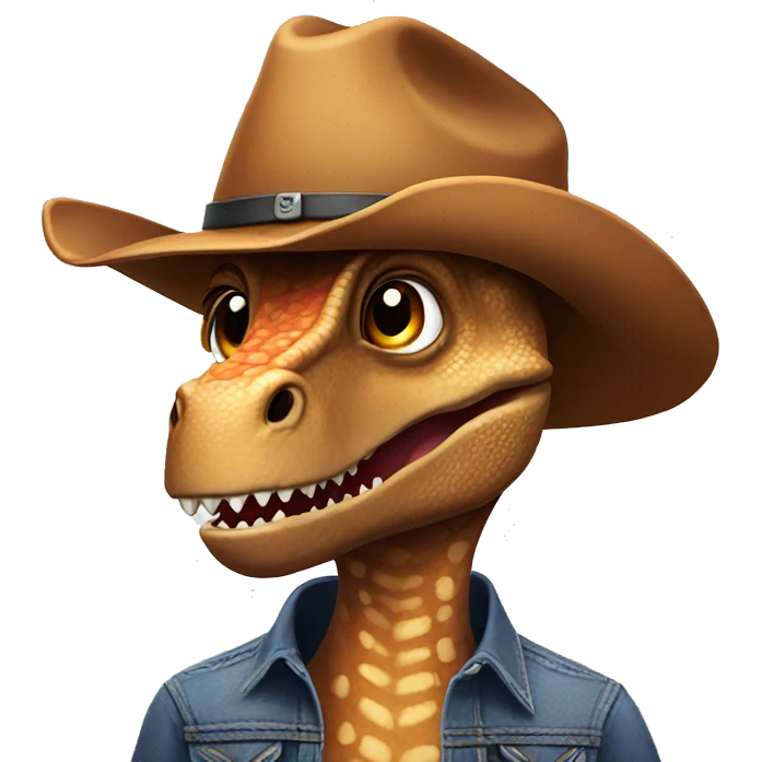 Dinosaur with cowboy hat emoji