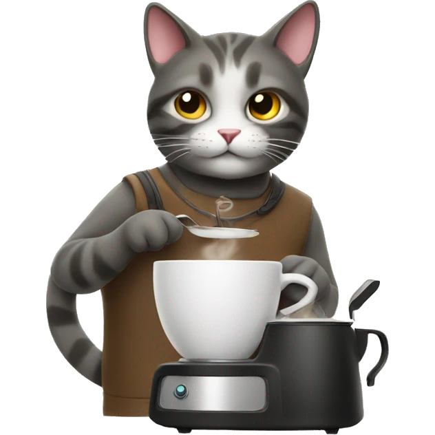cat making coffee emoji