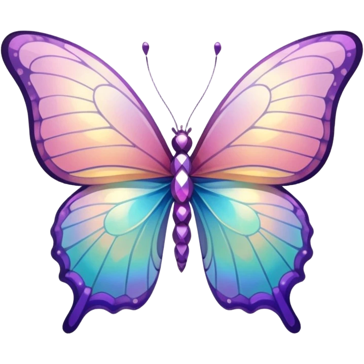 Shiny Glossy Pastel Gradient Hue Iridescent Crystal Butterfly emoji