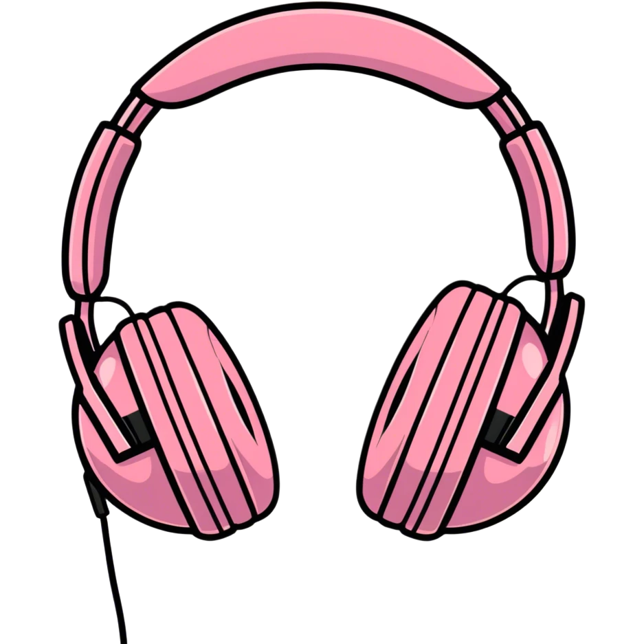 Audífonos de color rosa emoji