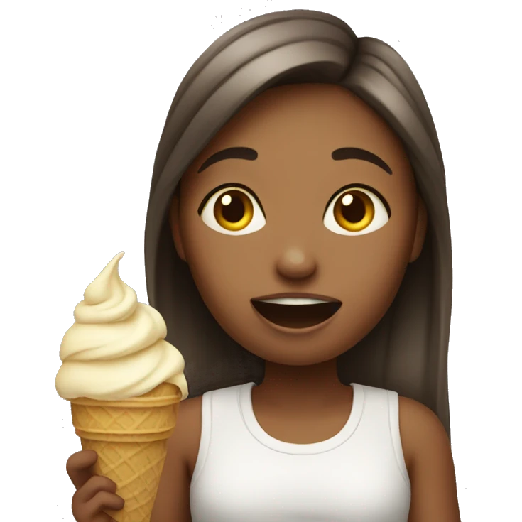 Girl eating ice cream emoji