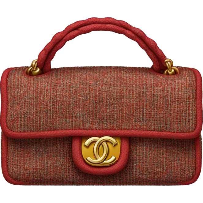 Tweed red chanel bag emoji