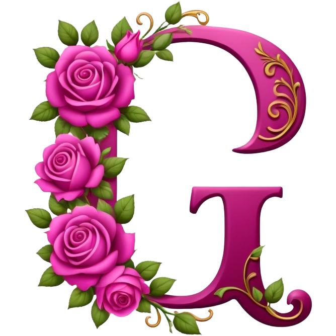Magenta flowery romantic alphabet letter emoji