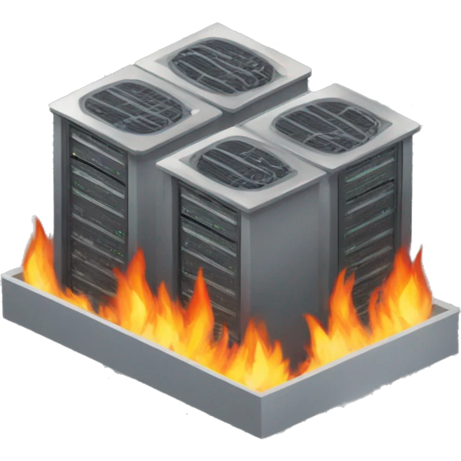 Data center en fuego emoji