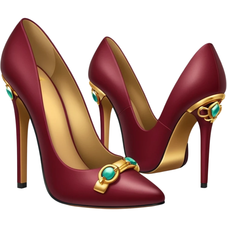 burgundy sexy high heel with jewelry emoji