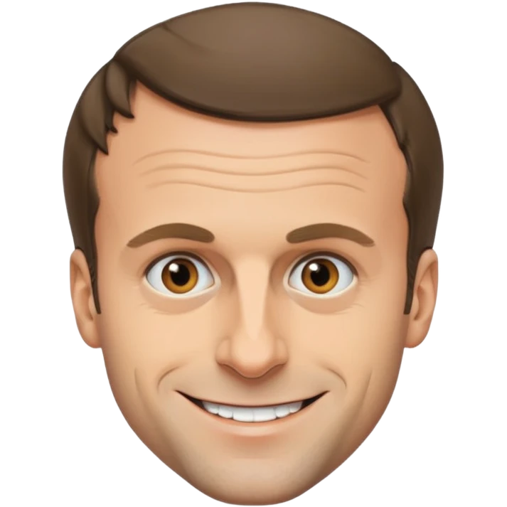 Emmanuel Macron with a weird smile emoji