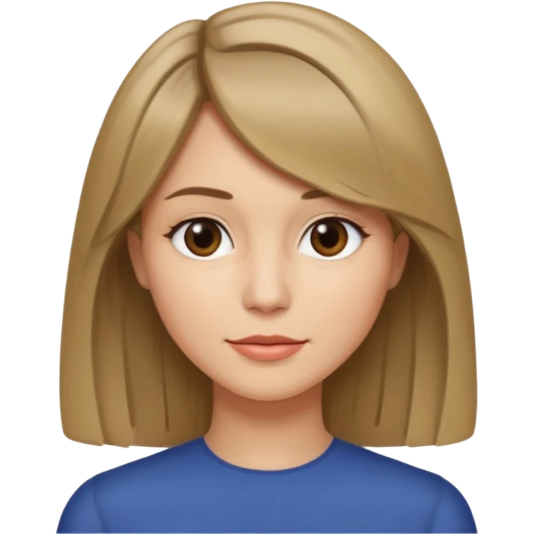 włosy za ramiona grzywka taka na boki i na środku przedziałek i ciemne blond emoji