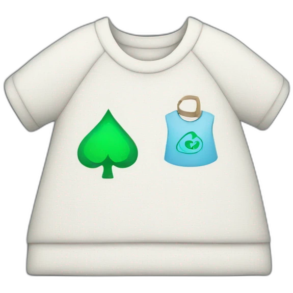 a clothes with a carbon emission reduction logo emoji