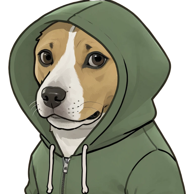 Dog wearing a hoodie emoji