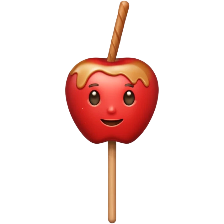 Caramel apple on a stick emoji
