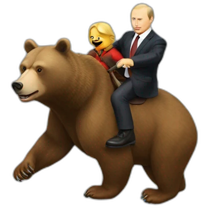 bear riding putin, the bear is the rider emoji