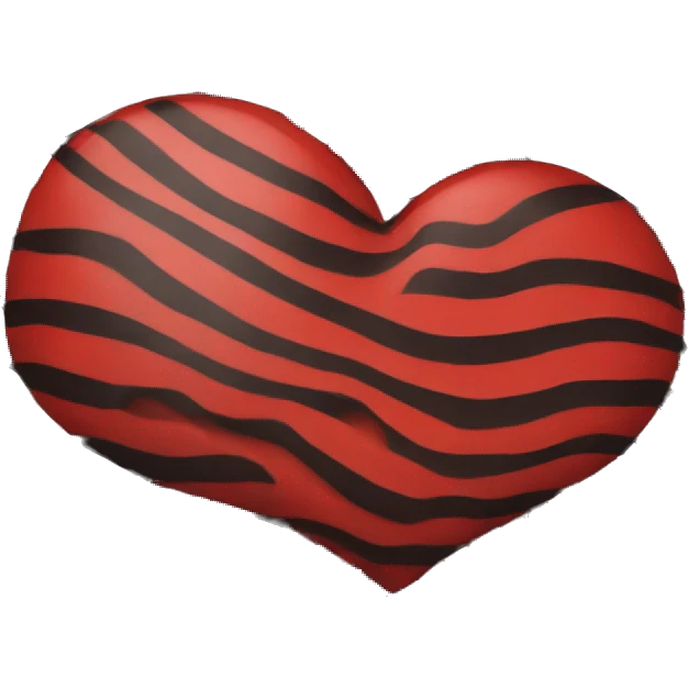 Red black stripe heart emoji