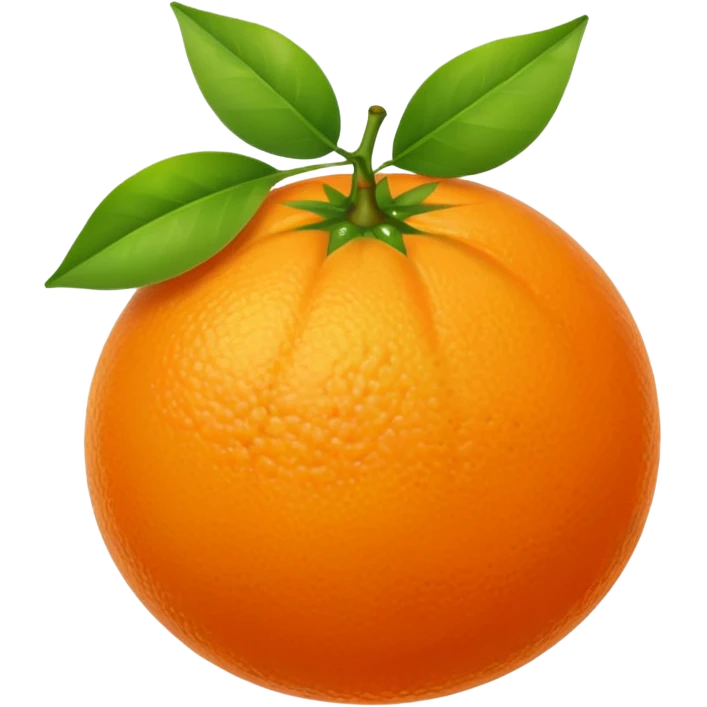 Orange fruit with leaf flat  emoji